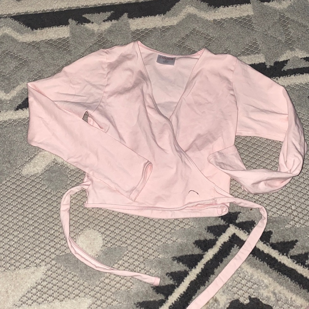 Capezio Girls Ballet wrap tie back top size med